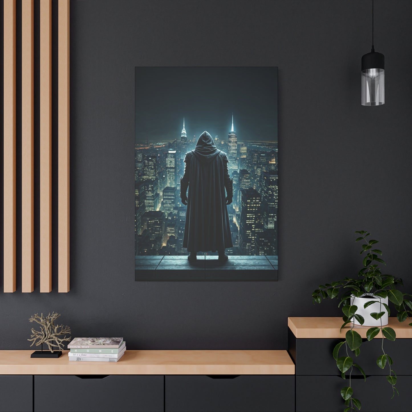 Watcher of the Neon City Wall Art & Canvas Prints