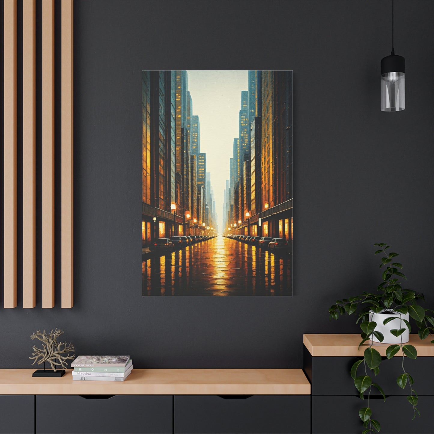 Golden City Reflection Wall Art & Canvas Prints