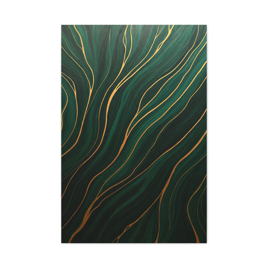 Emerald Gold Flow Abstract Wall Art & Canvas Prints