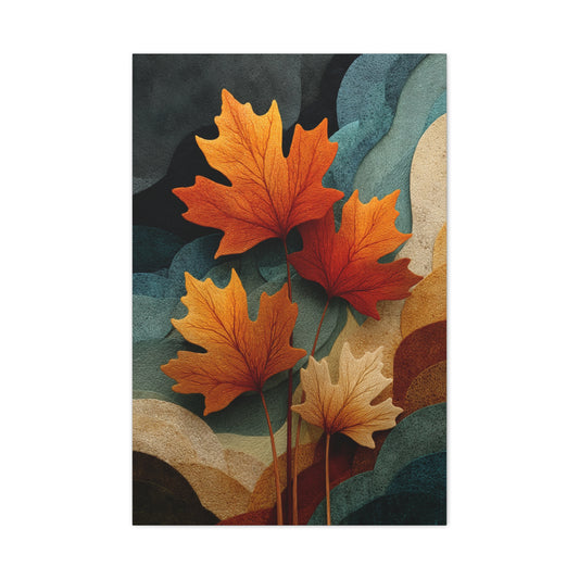 Abstract Autumn Maple Leaves Wall Art & Canvas Print