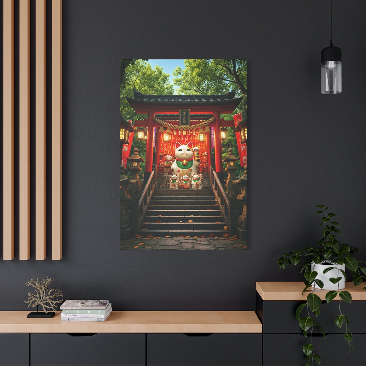 Fortune Cat Shrine Wall Art & Canvas Prints