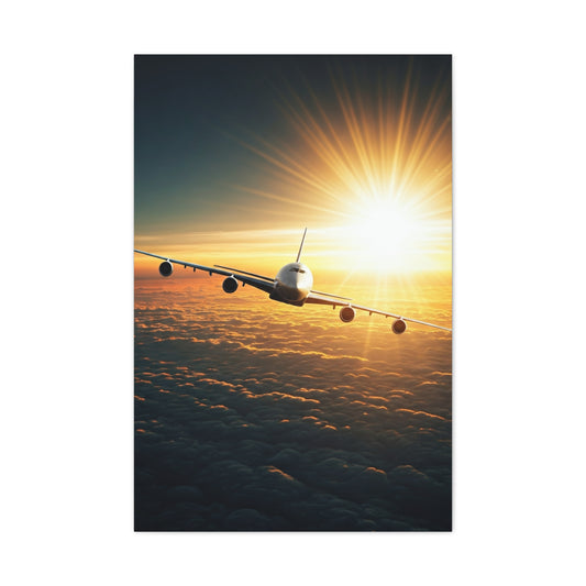 Sunrise Airliner Above the Clouds Wall Art & Canvas Prints