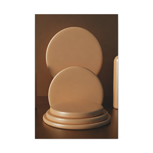 Sculptural Circular Podium Minimal Wall Art & Canvas Prints