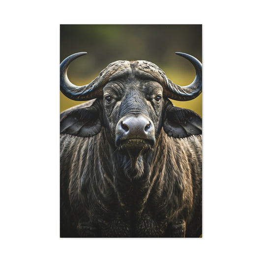 Golden Rim-Lit Buffalo Portrait Wall Art & Canvas Print
