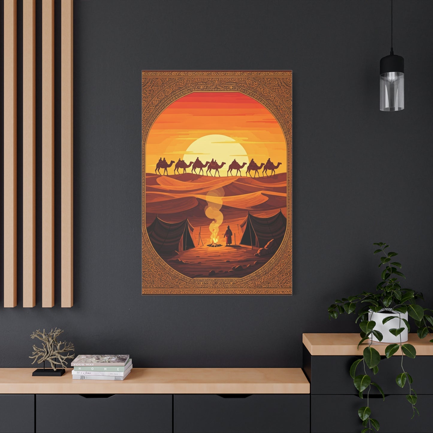 Desert Caravan at Dusk Wall Art & Canvas Prints