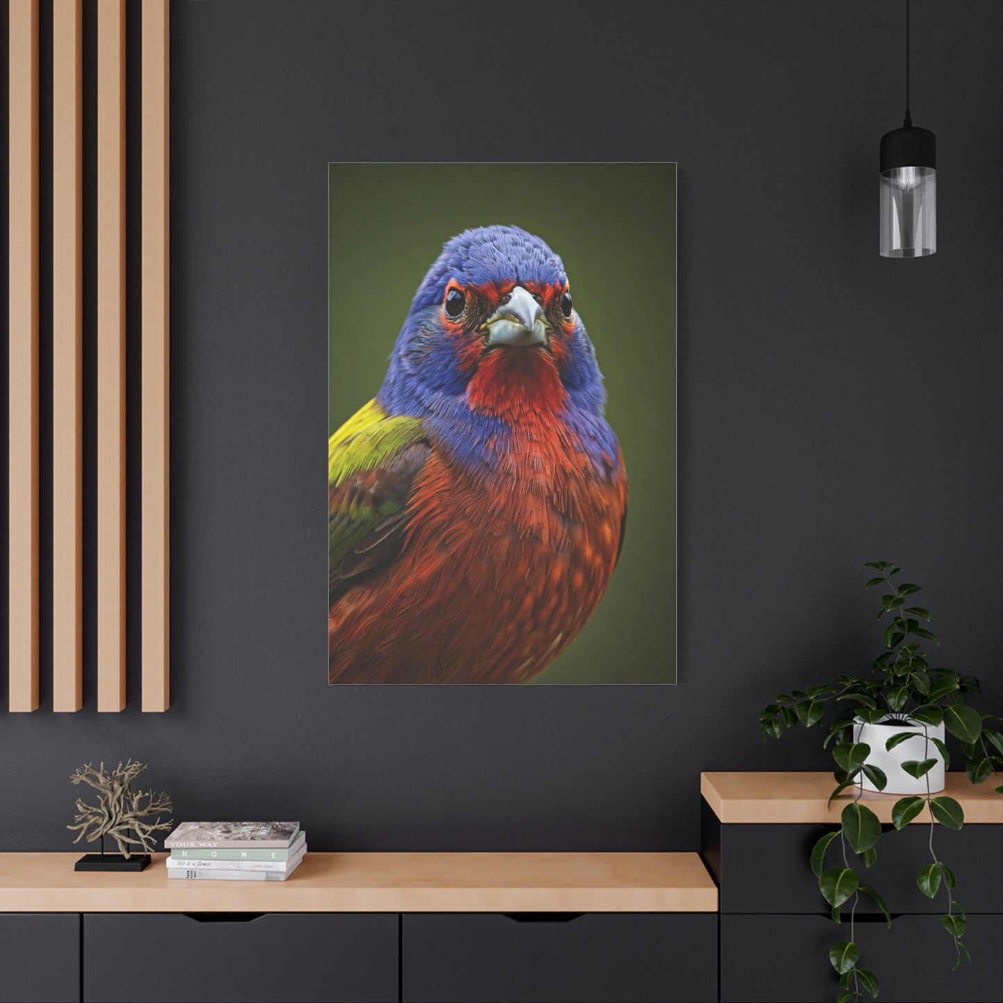 Vibrant Colorburst Sparrow Portrait Wall Art & Canvas Prints