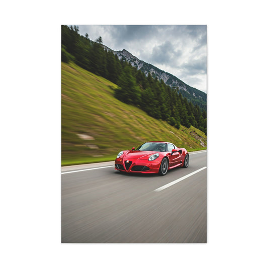 Alfa Romeo 4C Mountain Twisty Road Wall Art & Canvas Prints