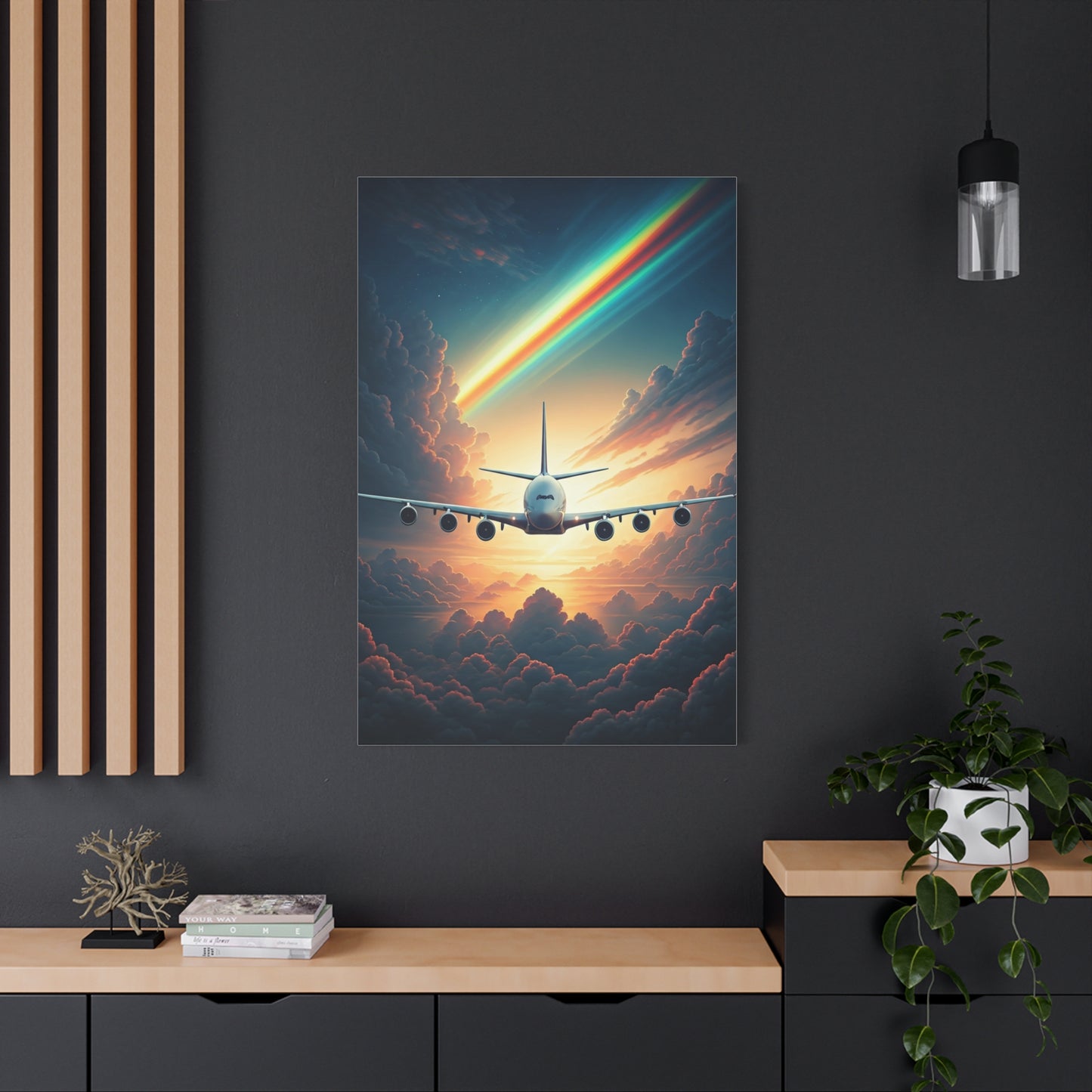 Rainbow Sky Flight Horizon Wall Art & Canvas Prints