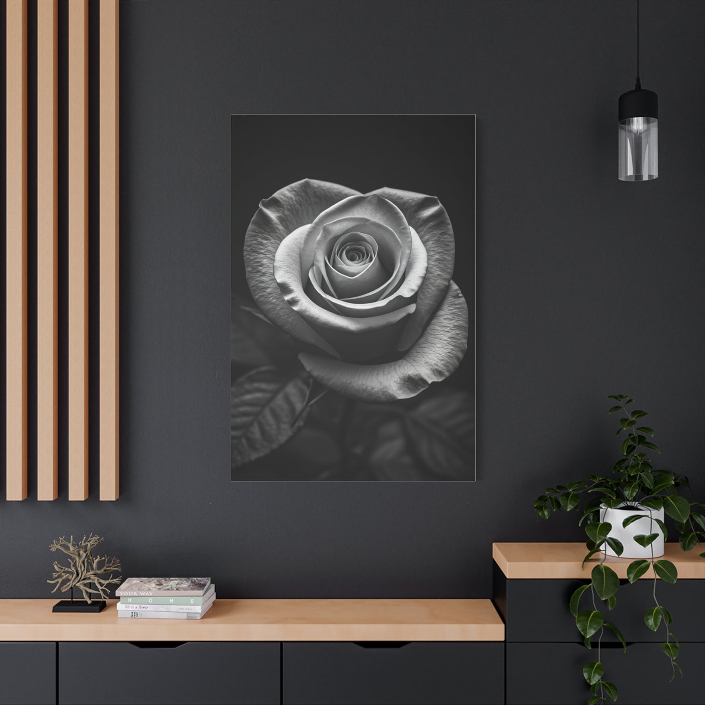 Classic Rose Close-Up Monochrome Wall Art & Canvas Prints