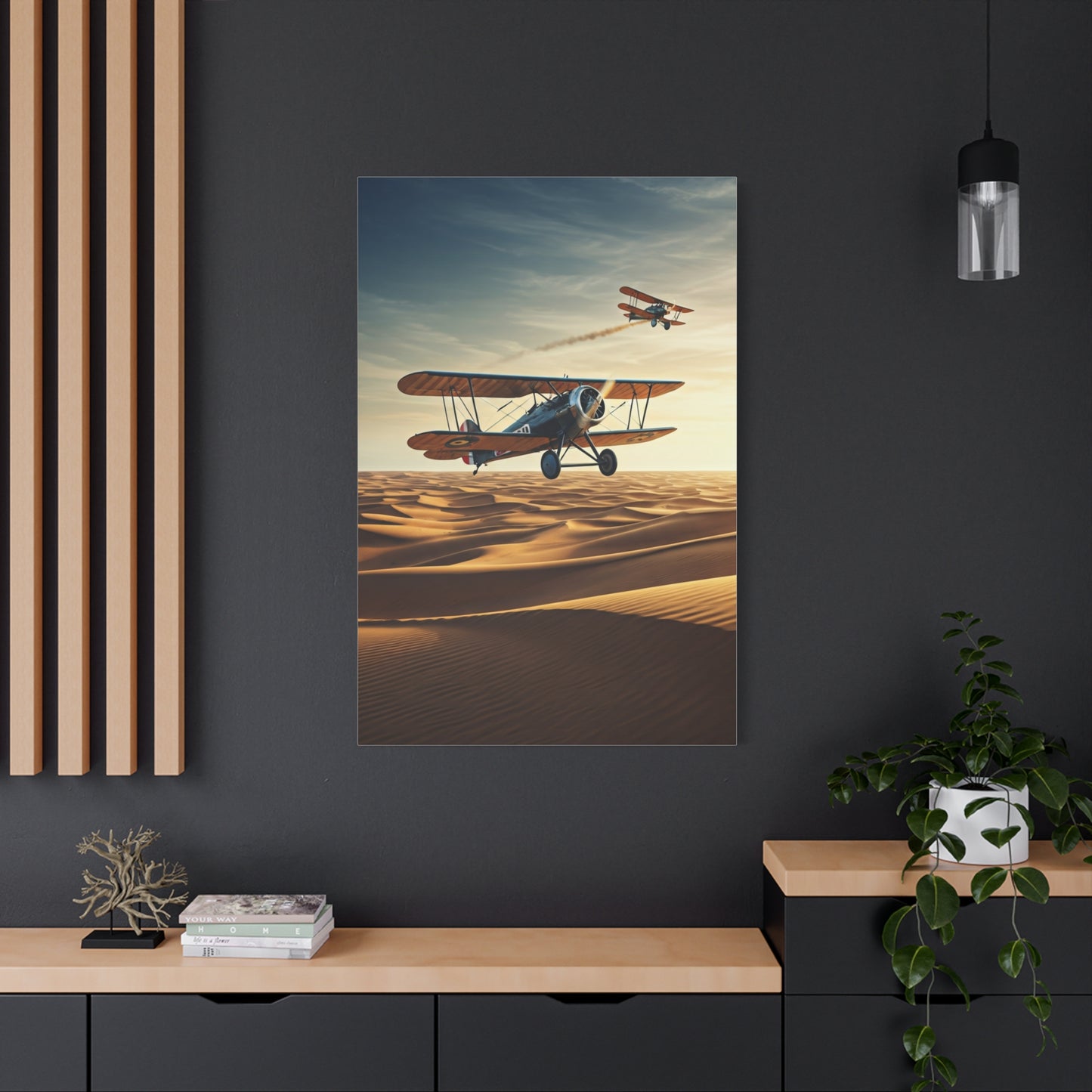 Desert Dawn Biplane Adventure Wall Art & Canvas Prints