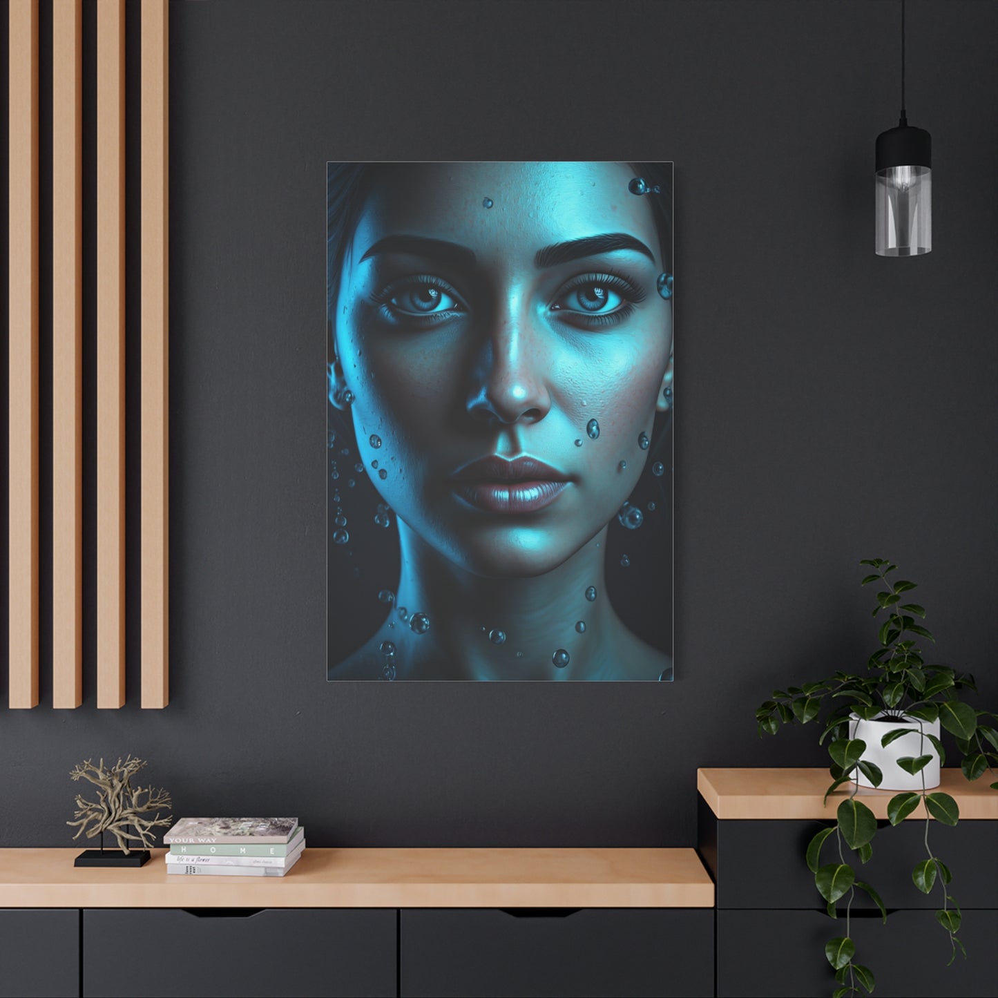 Ethereal Blue Gaze Portrait Wall Art & Canvas Prints