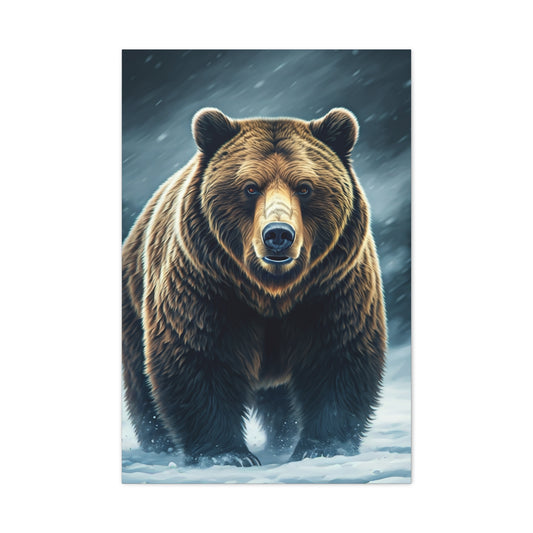 Snowy Landscape Grizzly Bear Wall Art & Canvas Prints