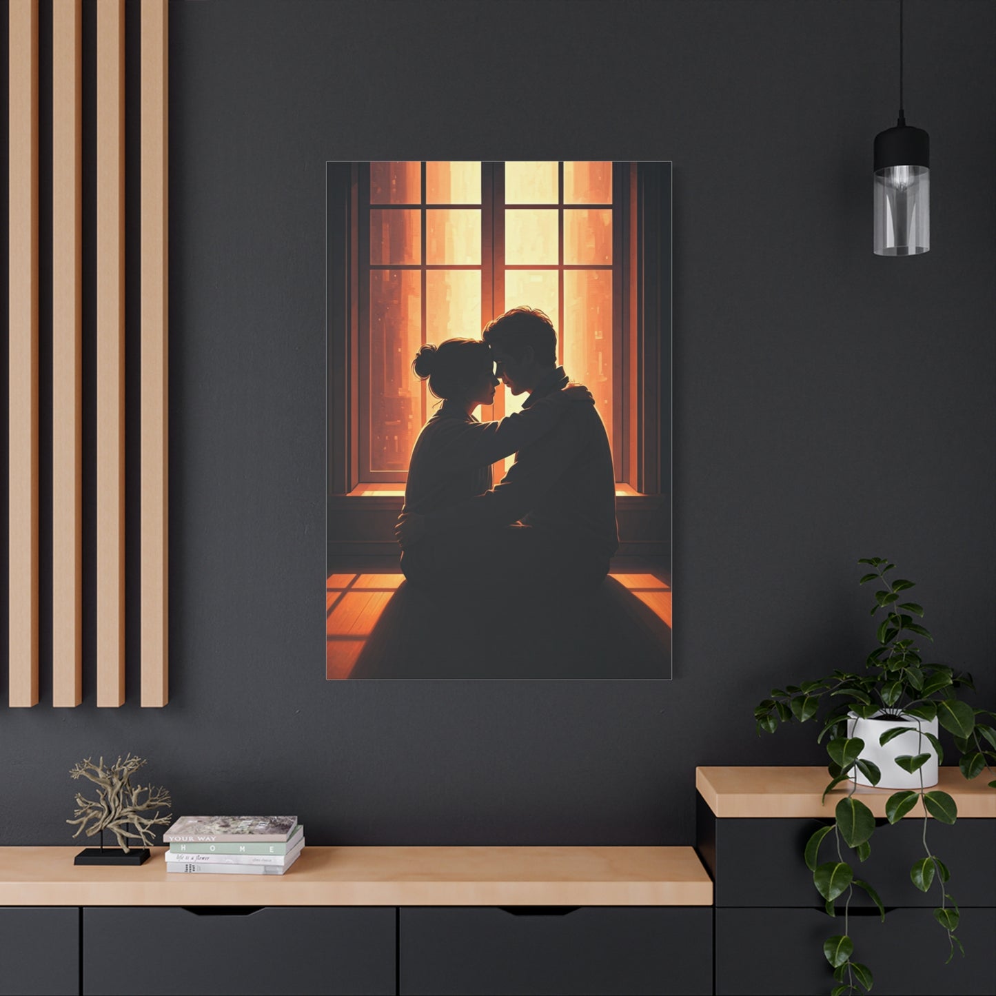 Quiet Embrace by Sunlit Window Wall Art & Canvas Prints