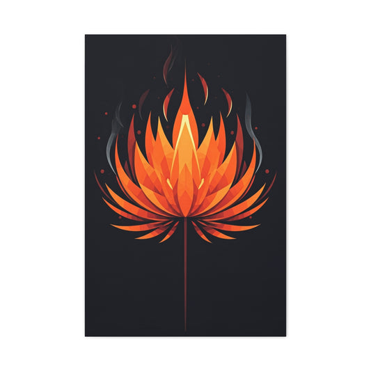 Ember Bloom Flame Lotus Wall Art & Canvas Prints