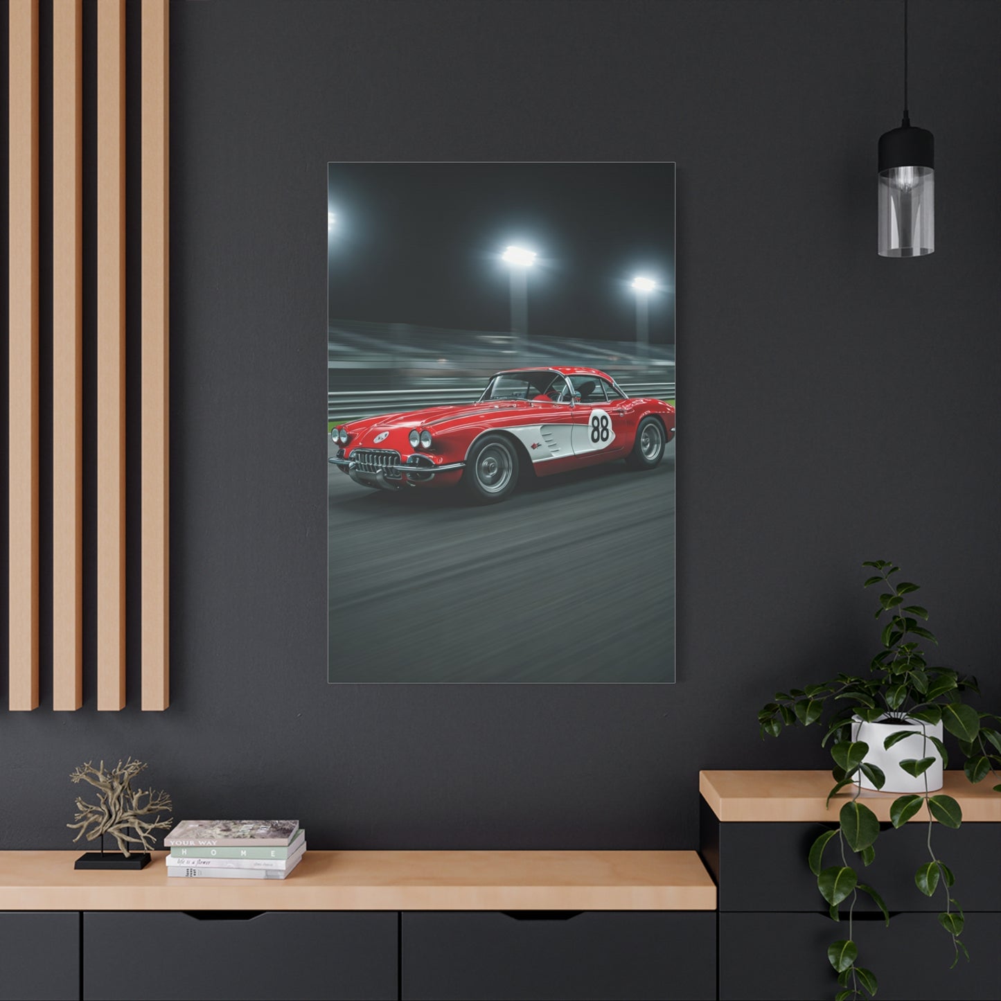 1962 Chevrolet Corvette C1 Night Circuit Racer Wall Art & Canvas Prints