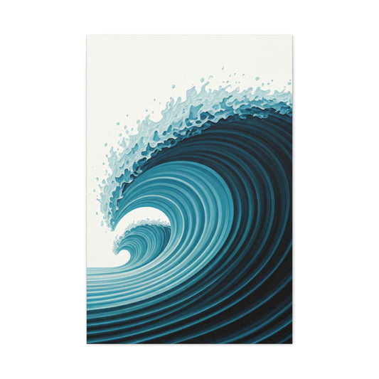 Azure Crest Wave Abstract Wall Art & Canvas Prints