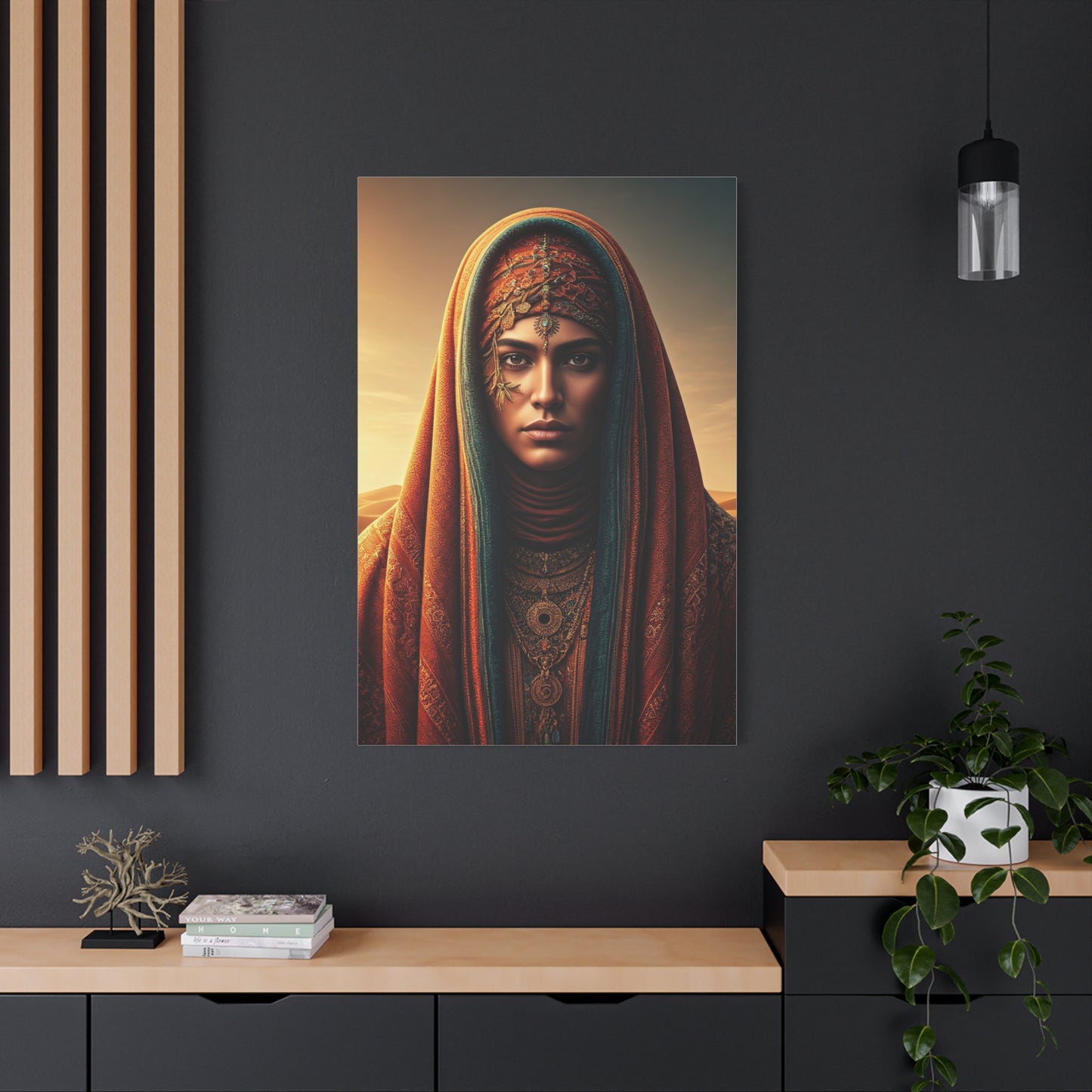 Desert Veil Woman Portrait Wall Art & Canvas Prints