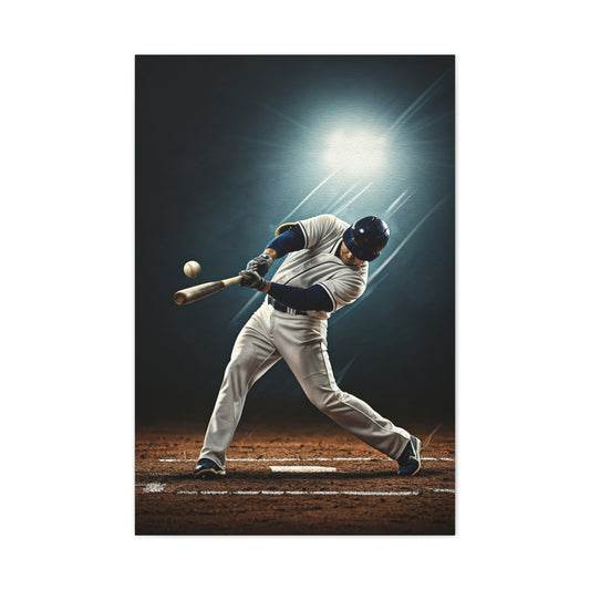 Baseball Player Spotlight Swing Drama Wall Art & Canvas Prints