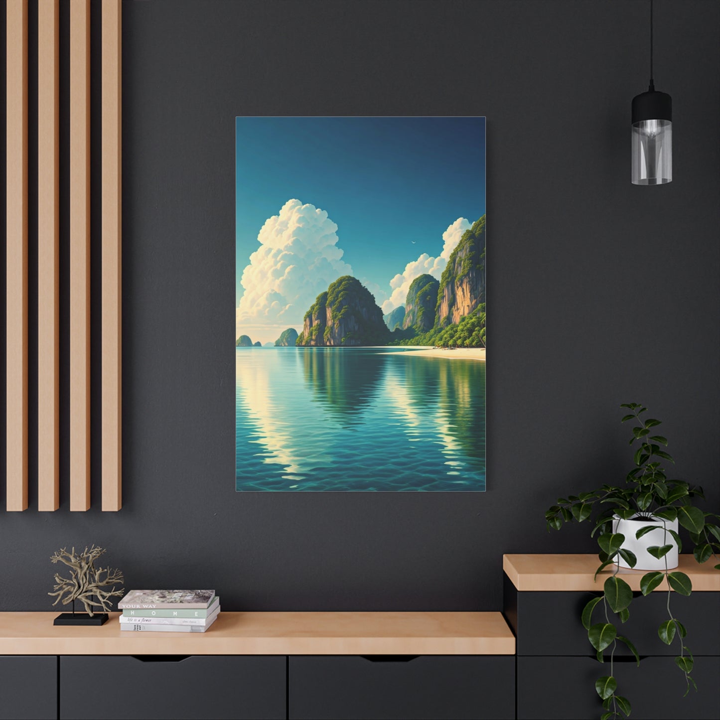 Emerald Lagoon Cliff Reflection Wall Art & Canvas Prints