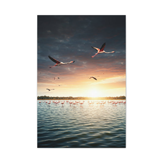Birds Over Tranquil Ocean Sunrise Wall Art & Canvas Prints