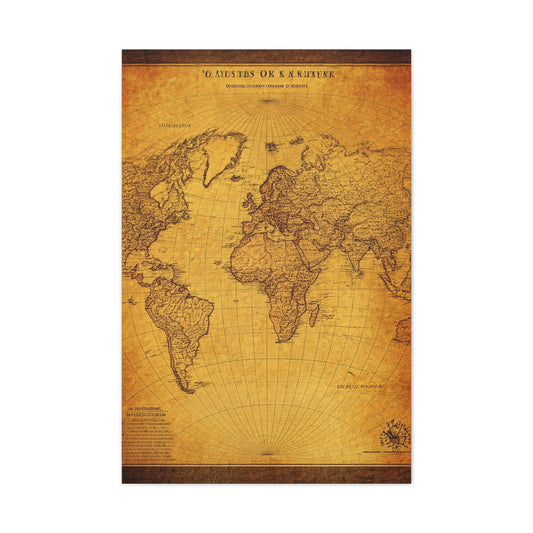 Antique Oval World Atlas Map Wall Art & Canvas Prints