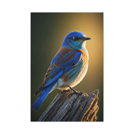 Mountain Bluebird Perched Portrait Wall Art & Canvas Prints