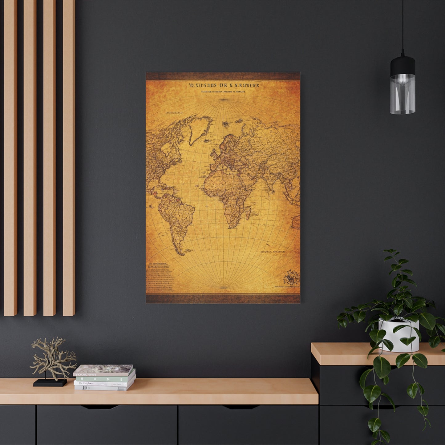 Antique Oval World Atlas Map Wall Art & Canvas Prints