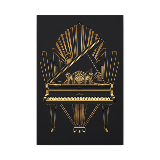 Grand Piano Deco Gold Luxury Wall Art & Canvas Prints