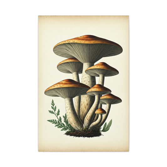 Forest Mushroom Cluster Illustration Wall Art & Canvas Prints