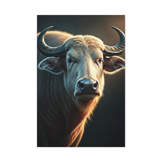 Soft Glowing Light Water Buffalo Portrait Wall Art & Canvas Print