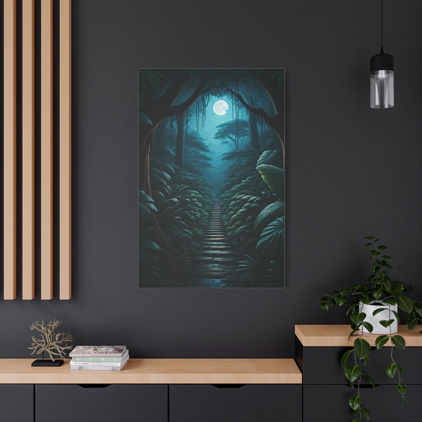 Moonlit Jungle Pathway Wall Art & Canvas Prints