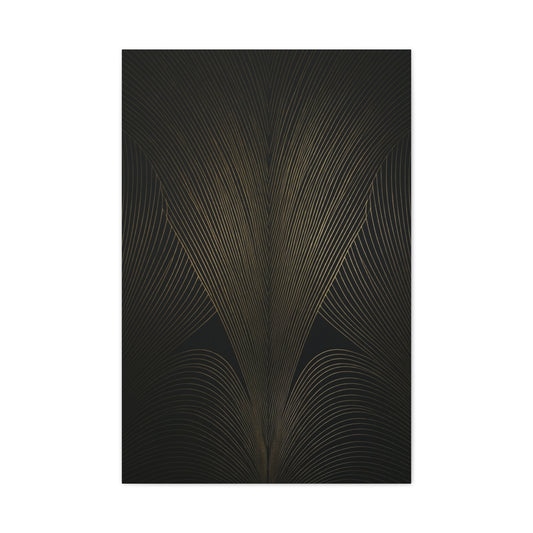 Black and Gold Deco Wave Pattern Wall Art & Canvas Prints