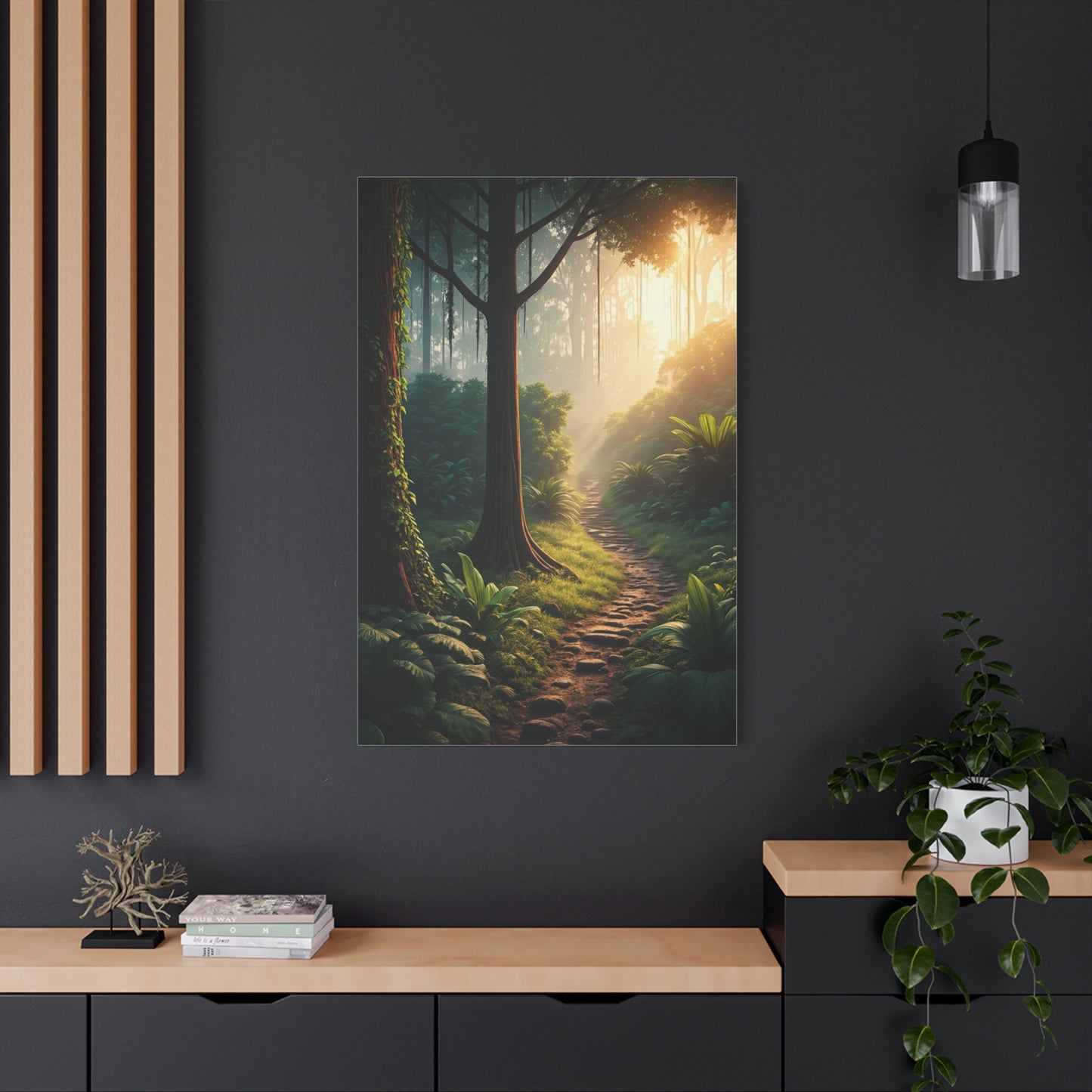 Sunlit Forest Path Enchantment Wall Art & Canvas Prints