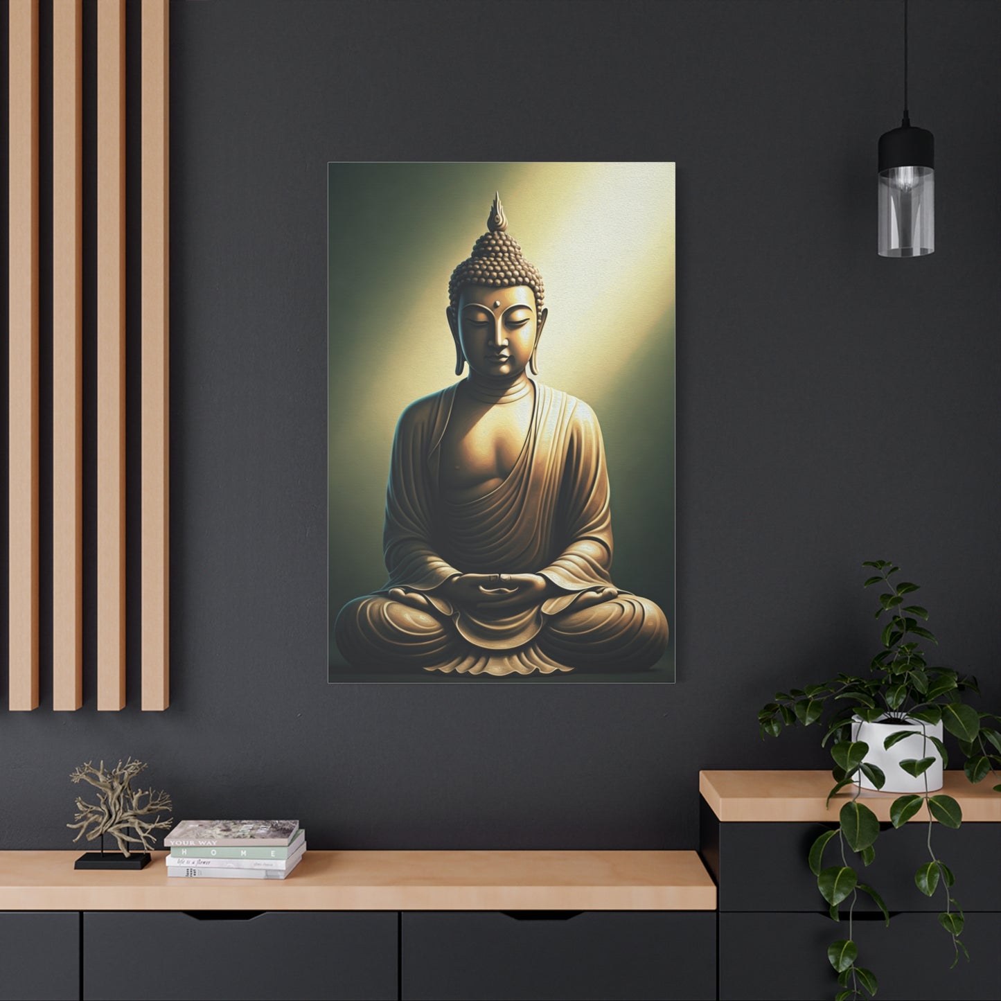 Golden Harmony Buddha Meditation Portrait Wall Art & Canvas Prints