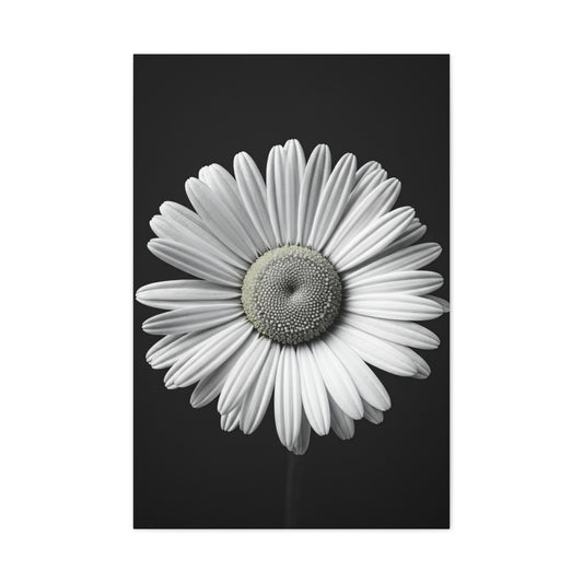 White Daisy Bloom Portrait Wall Art & Canvas Prints
