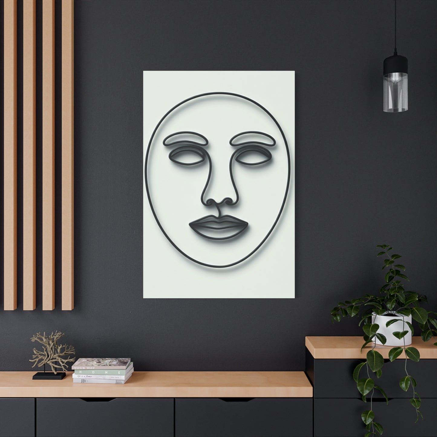 Calm Contour Abstract Face Wall Art & Canvas Print