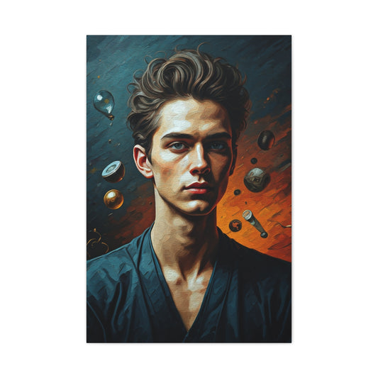 Abstract Energy Male Portrait Wall Art & Canvas Print