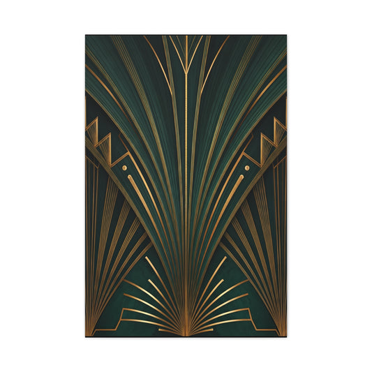 Emerald Radiance Fan Art Deco Wall Art & Canvas Prints