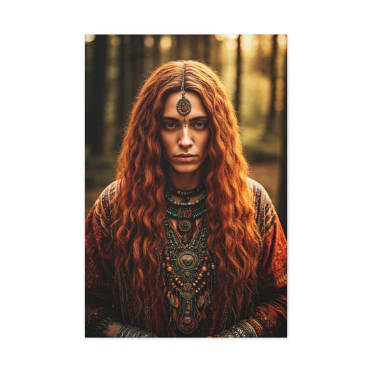 Forest Oracle with Copper Hair – Wall Art & Canvas Prints