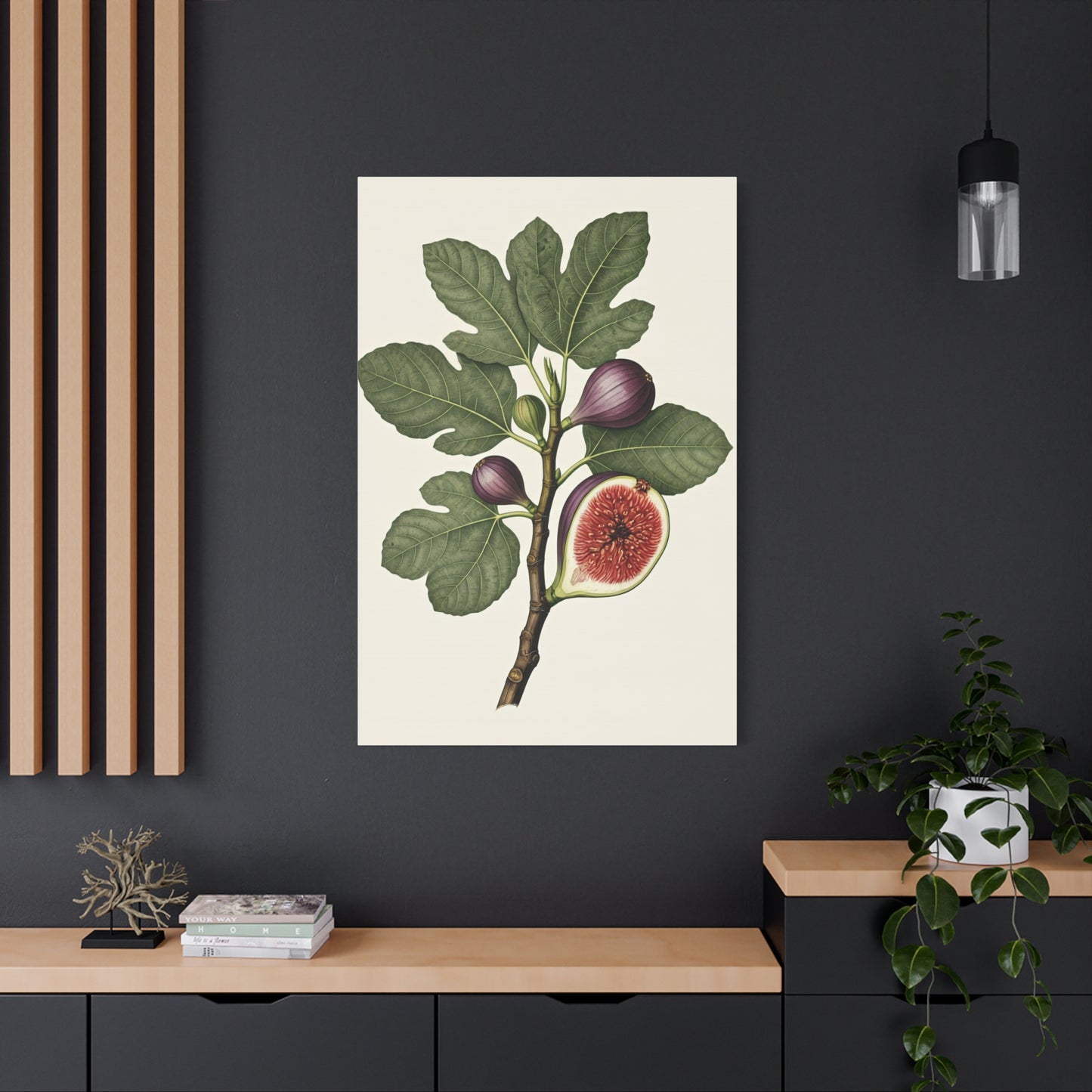 Fig Branch Illustration Wall Art & Canvas Prints