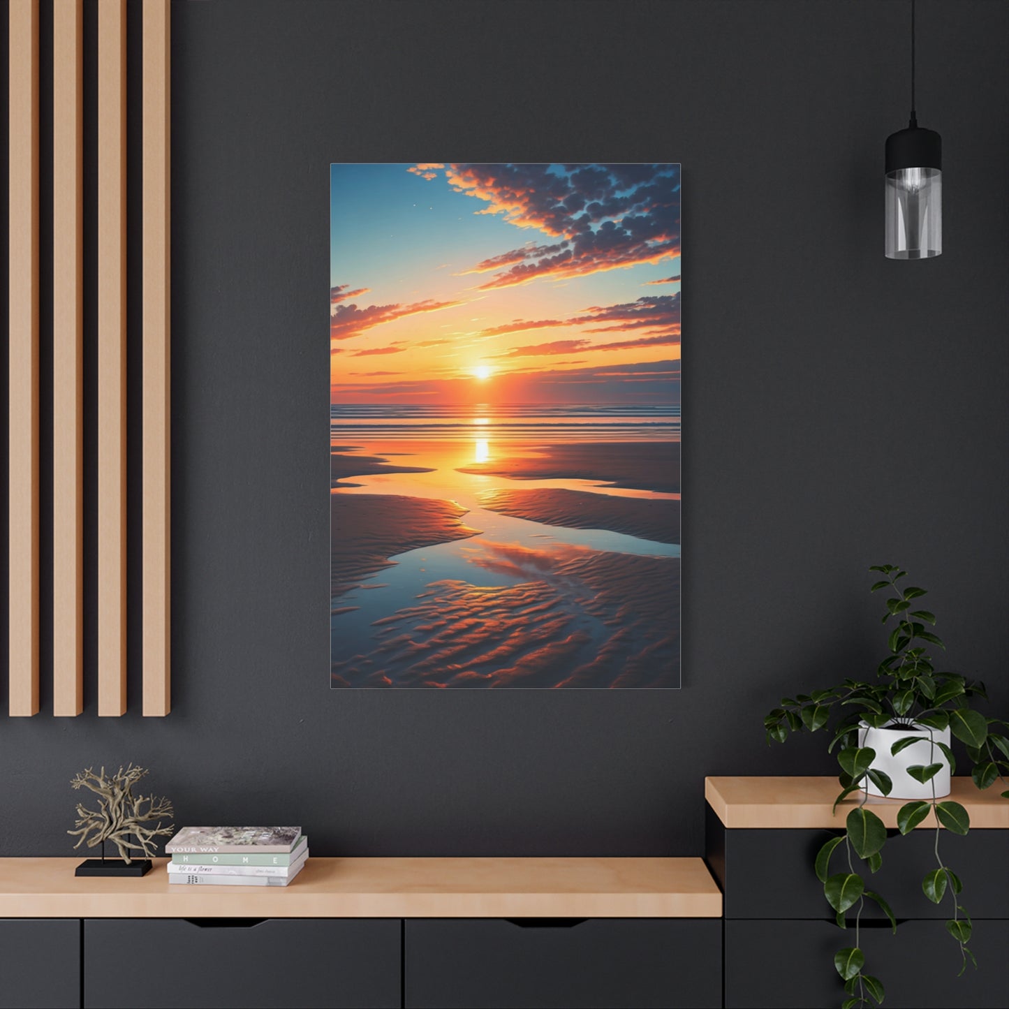 Golden Tide Reflection Sunset Wall Art & Canvas Prints