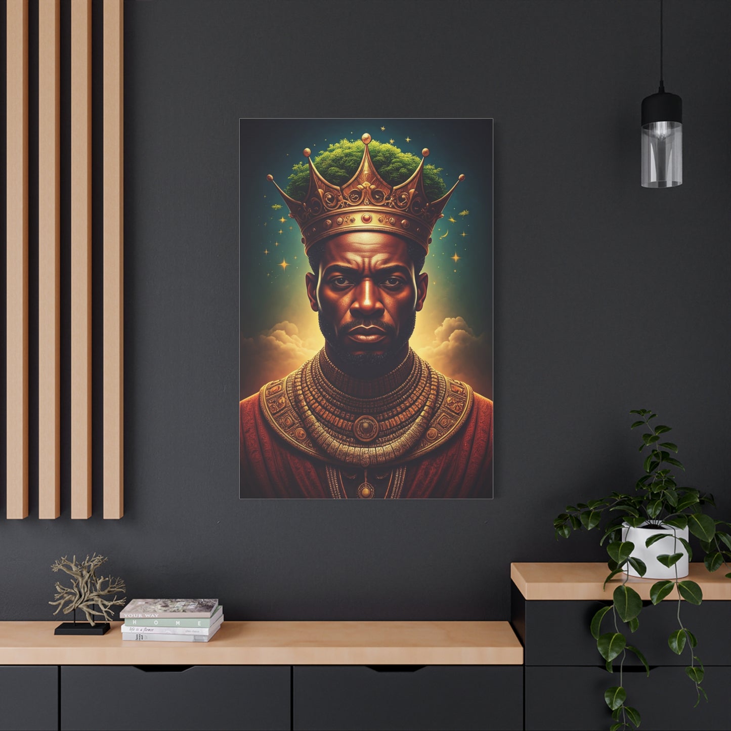 Celestial Crowned King Portrait Wall Art & Canvas Prints