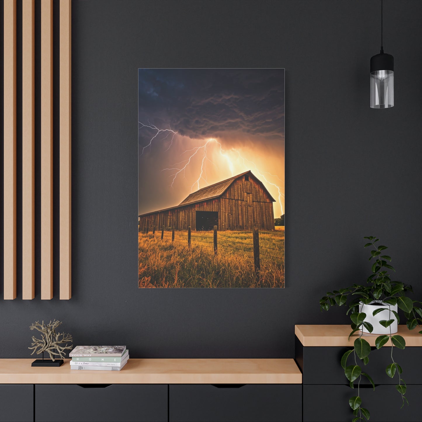 Lightning Over the Old Farm Barn Wall Art & Canvas Prints