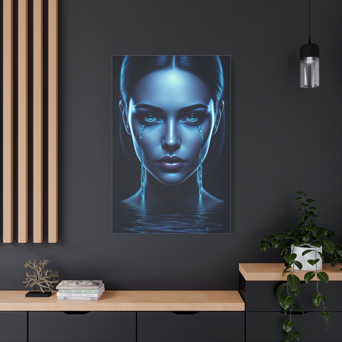Blue Tears Reflection Portrait Wall Art & Canvas Prints