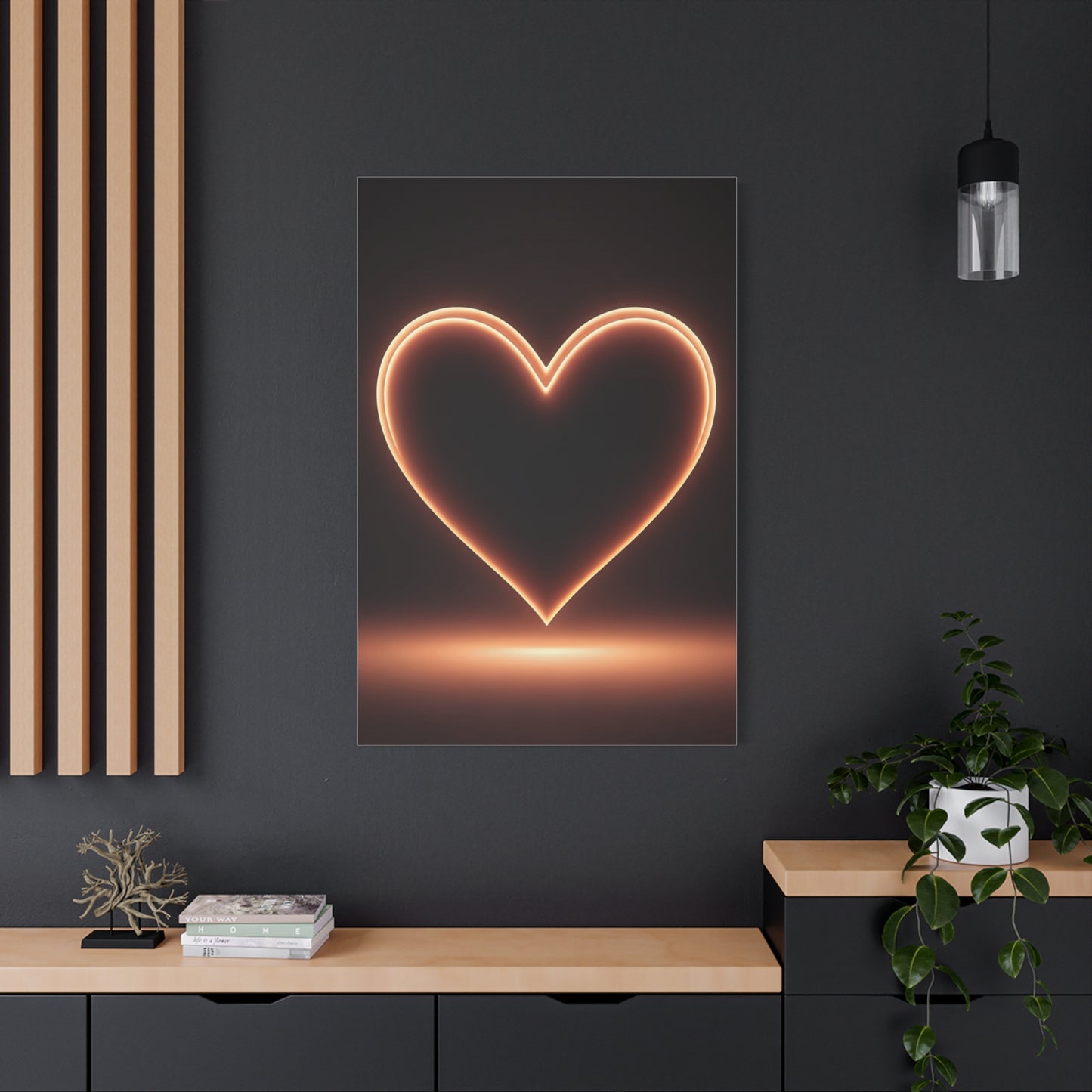 Luminous Heart Minimal Glow Wall Art & Canvas Prints