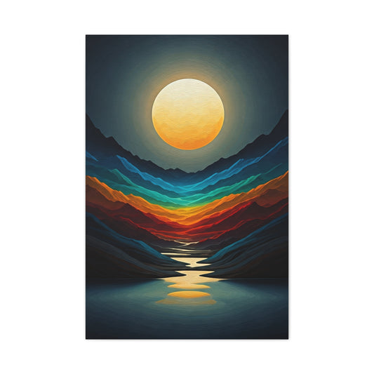 Golden Moon Valley Glow Wall Art & Canvas Print