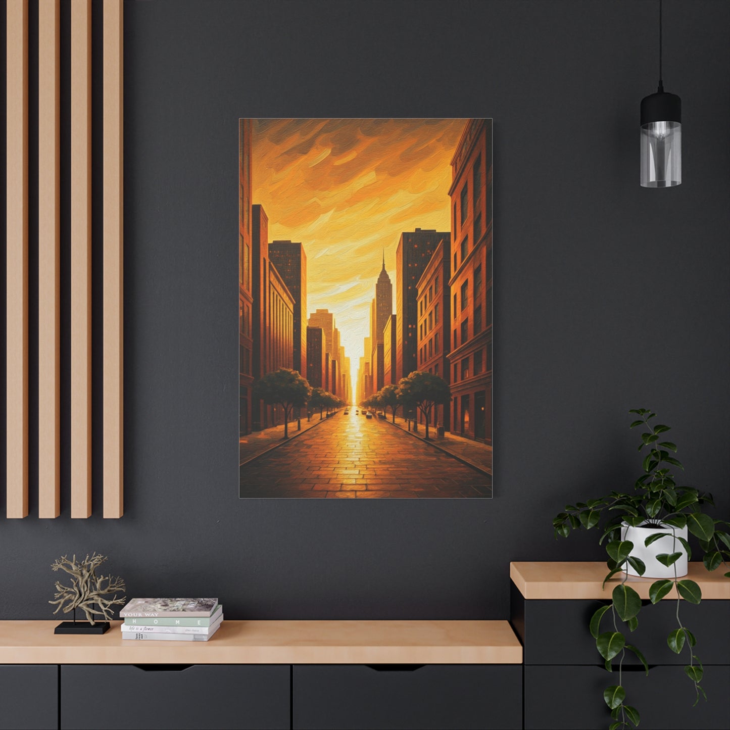 Golden Avenue at Dusk Wall Art & Canvas Prints