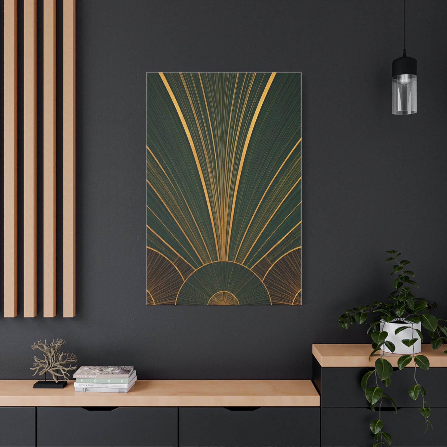 Emerald Deco Fanburst Wall Art & Canvas Prints
