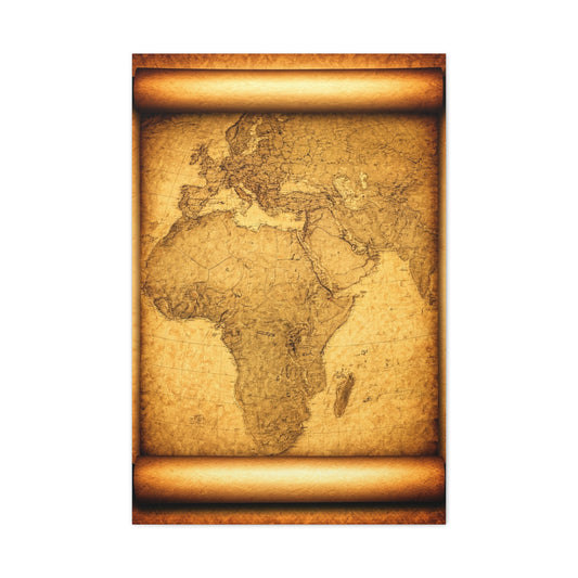 Antique Parchment World Map Wall Art & Canvas Prints