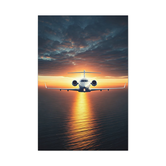 Sunset Horizon Aircraft Flight Wall Art & Canvas Prints